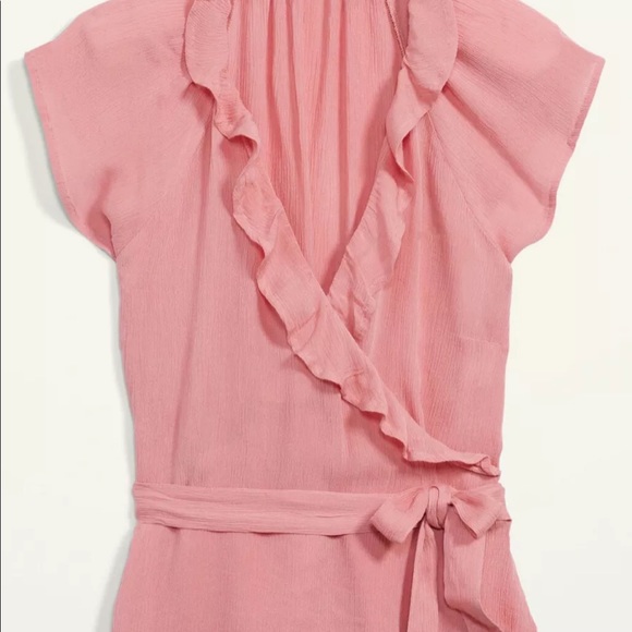 Old Navy Ruffled Tie-Belt Crinkle-Textured WrapTop - Picture 5 of 5
